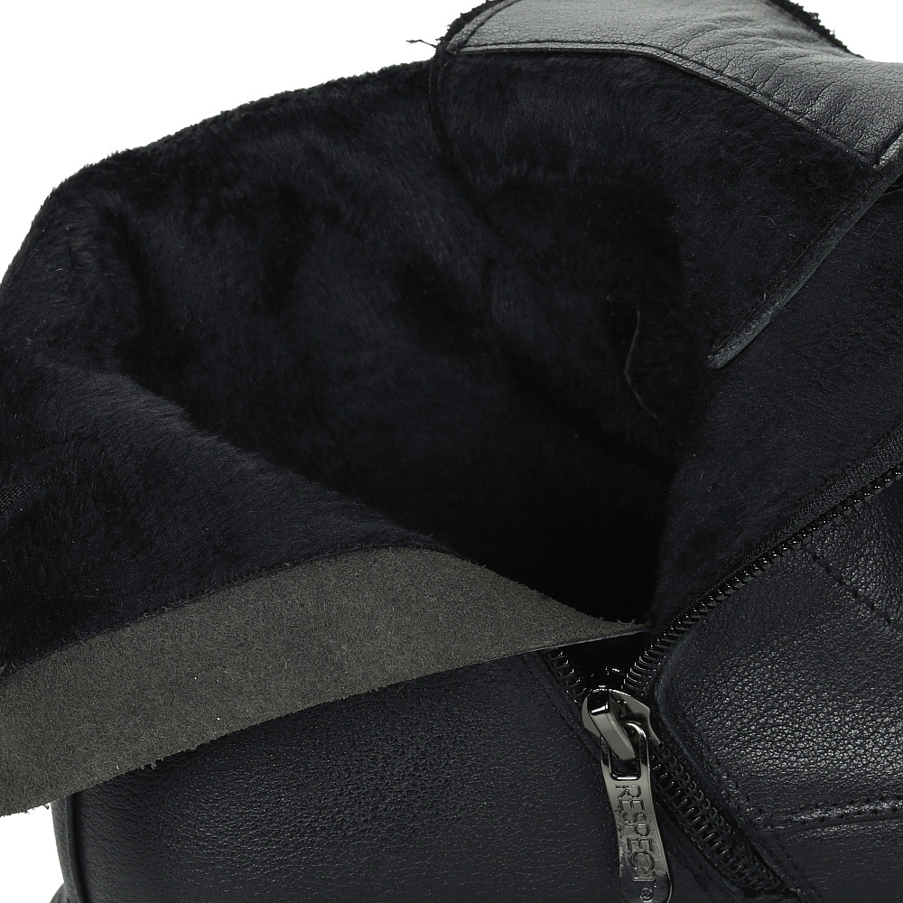 Черные ботинки из гладкой кожи Respect