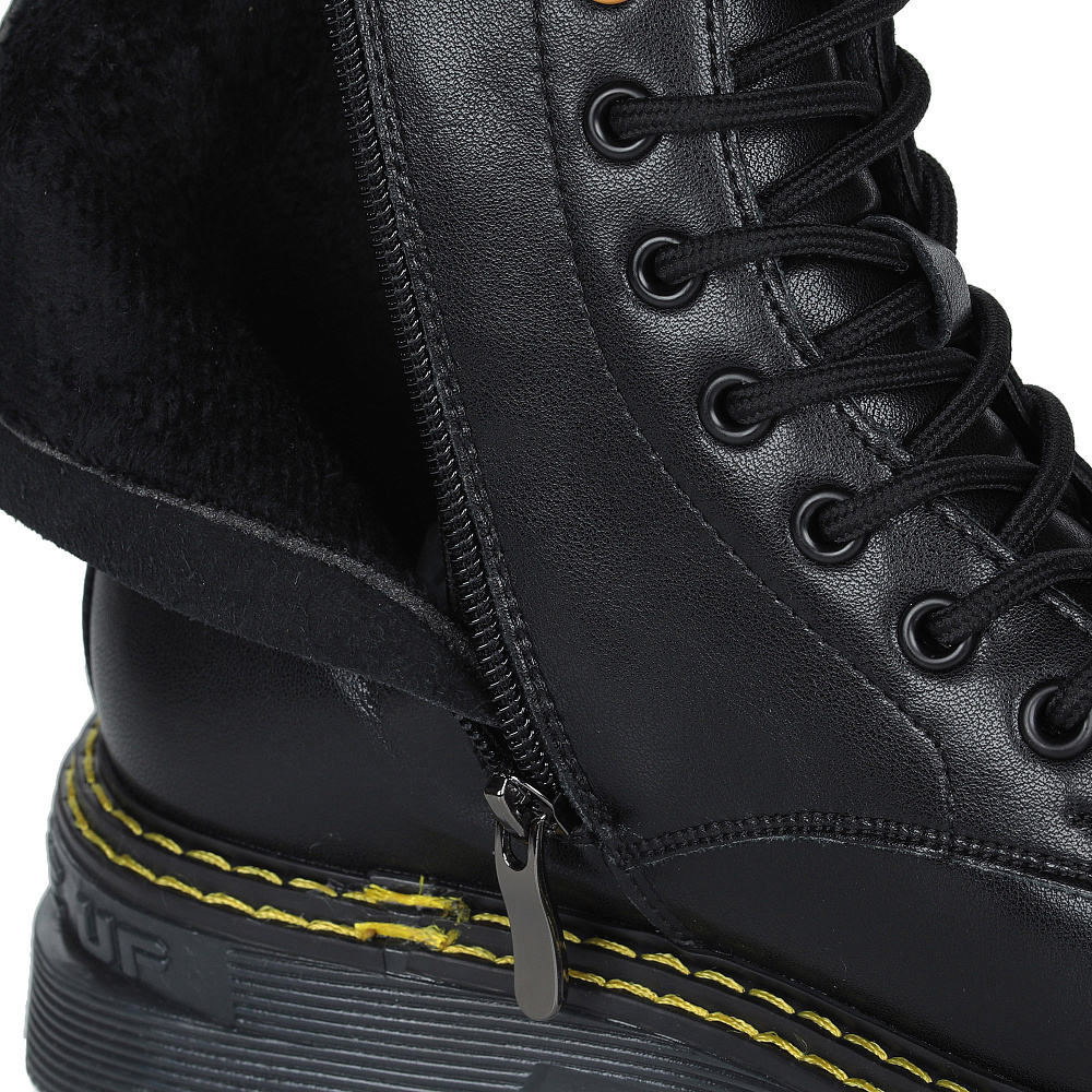 Черные ботинки из кожи на подкладке из шерсти Respect