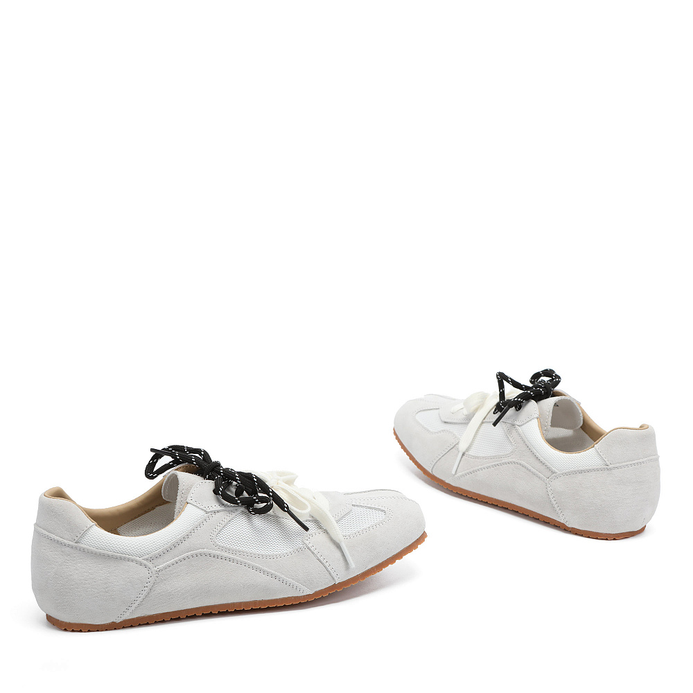 Кеды из бархатистого велюра и текстиля рисового цвета RSP LAB