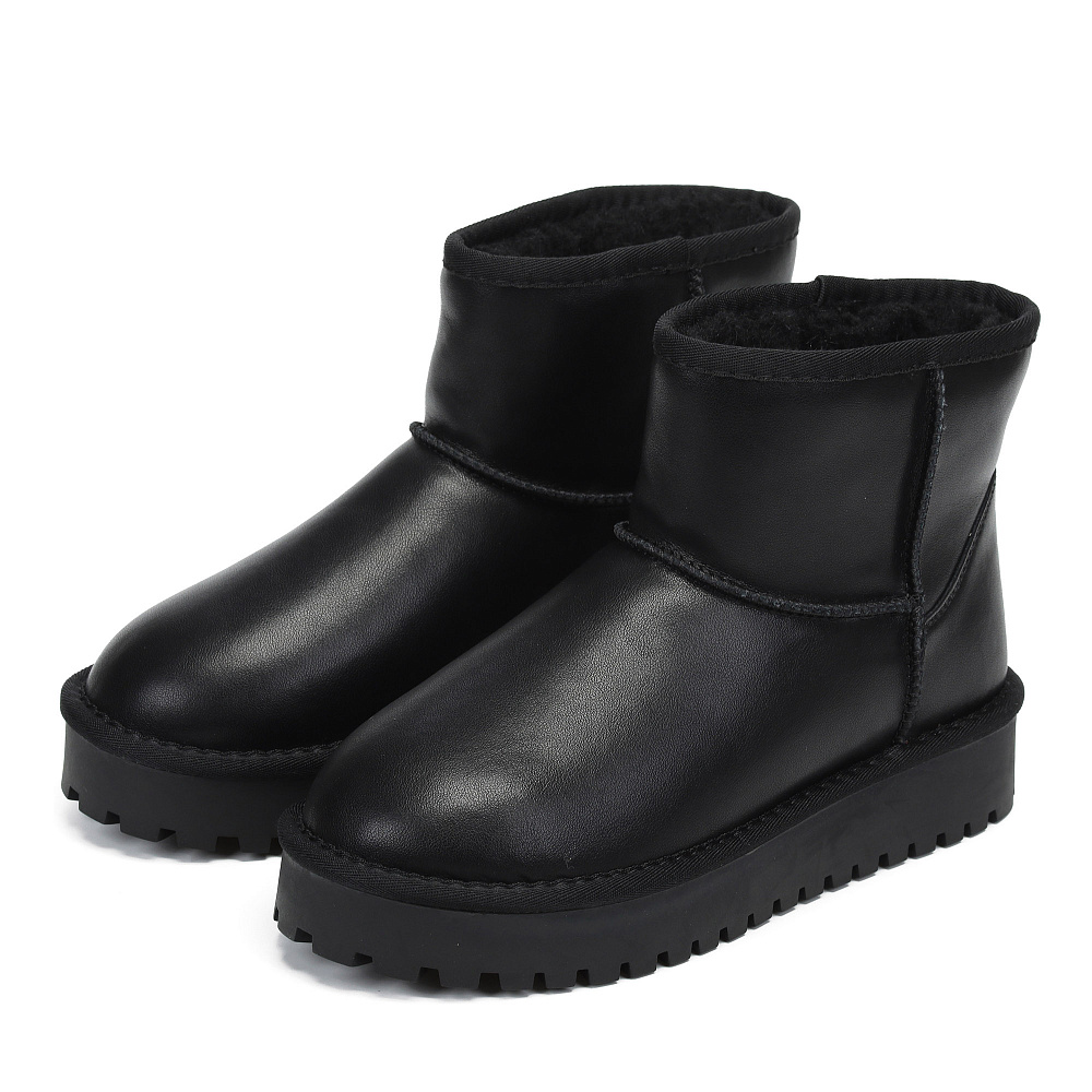 Черные угги из кожи Respect