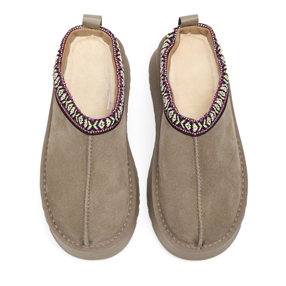 Коричневые низкие угги из бархатистого велюра Respect