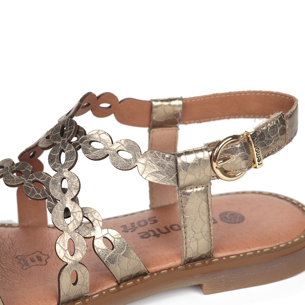 Золотые сандалии из текстиля Remonte