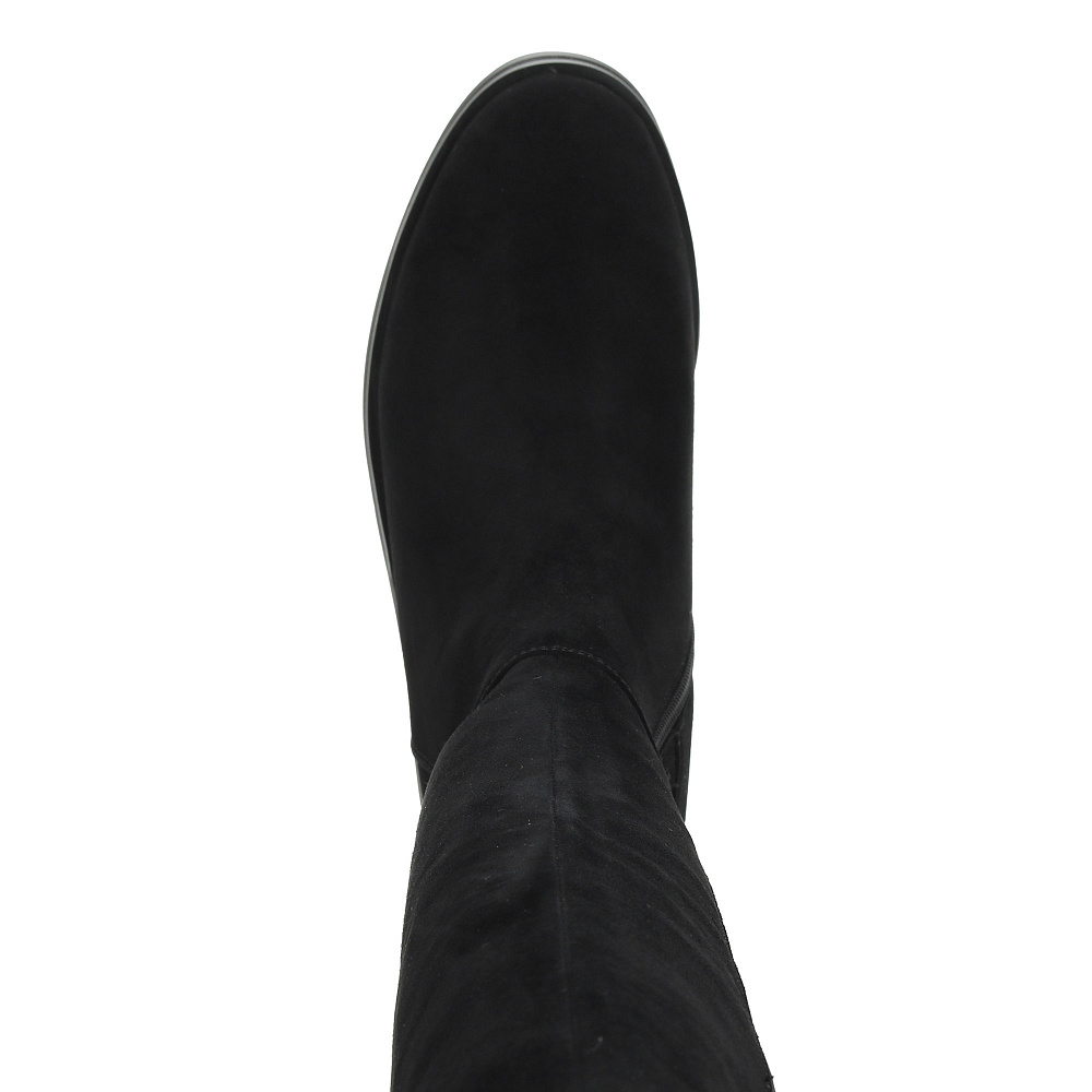 Черные зимние ботфорты из велюра Respect