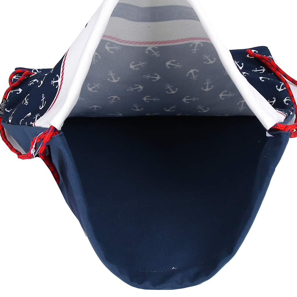 Синяя пляжная сумка-мешок из принтованного полиэстера Fabretti