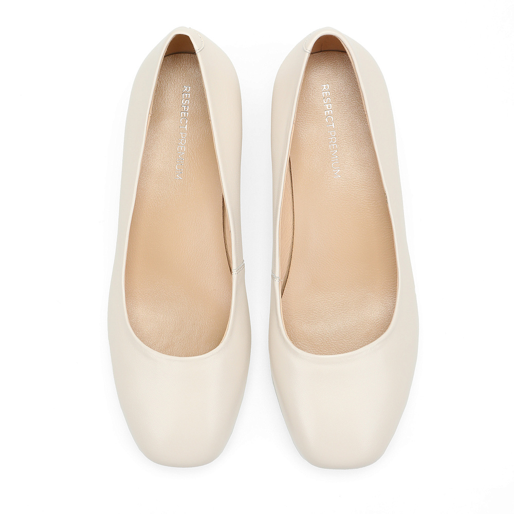 Туфли лодочки из гладкой кожи рисового цвета RESPECT PREMIUM