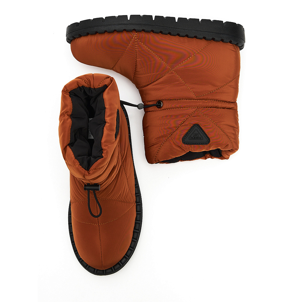 Рыжие утепленные дутики из текстиля Respect