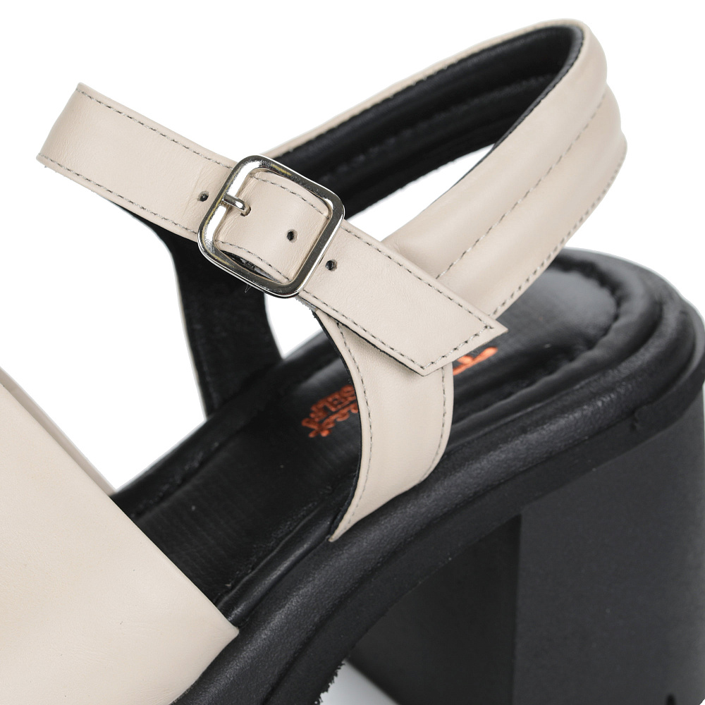 Серые открытые туфли из кожи Respect