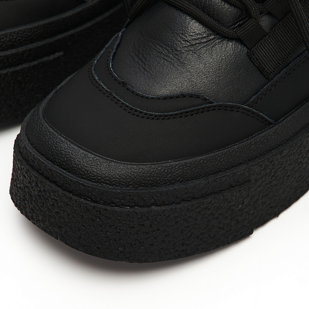 Черные дутики луноходы из гладкой кожи Respect