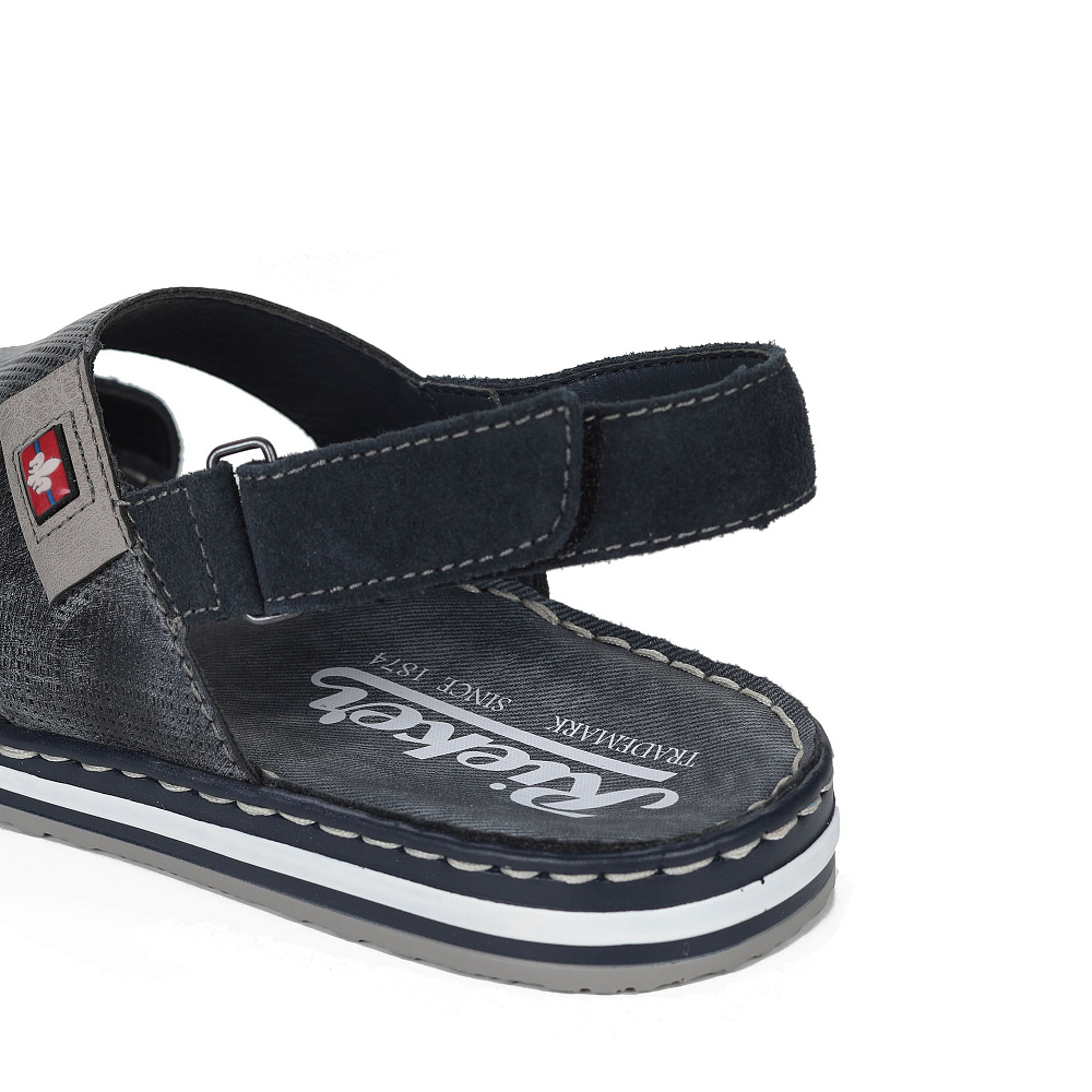 Синие сандалии из комбинированных материалов Rieker