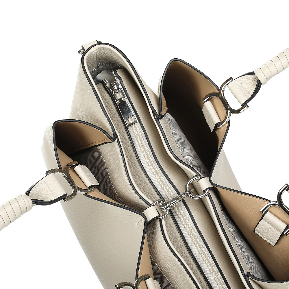 Сумка сэтчел из экокожи молочного цвета Portofiano