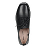 Черные закрытые туфли на шнурках из кожи без подкладки на квадратном каблуке трапеция