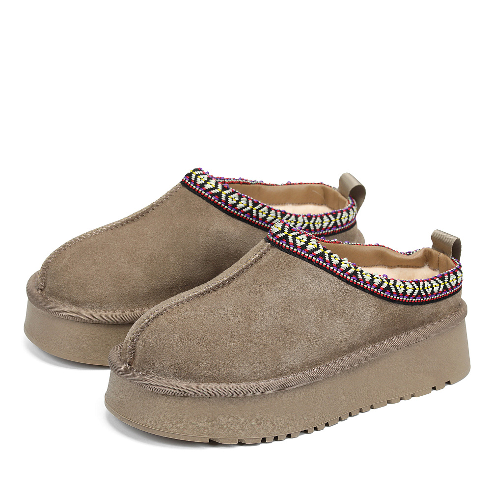 Коричневые низкие угги из бархатистого велюра Respect