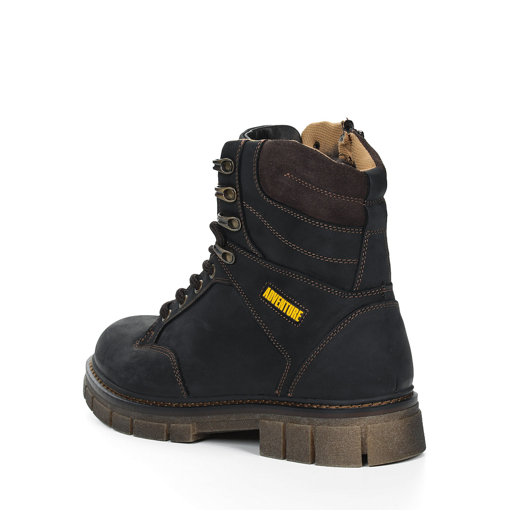 Черные зимние ботинки из гладкой кожи Respect