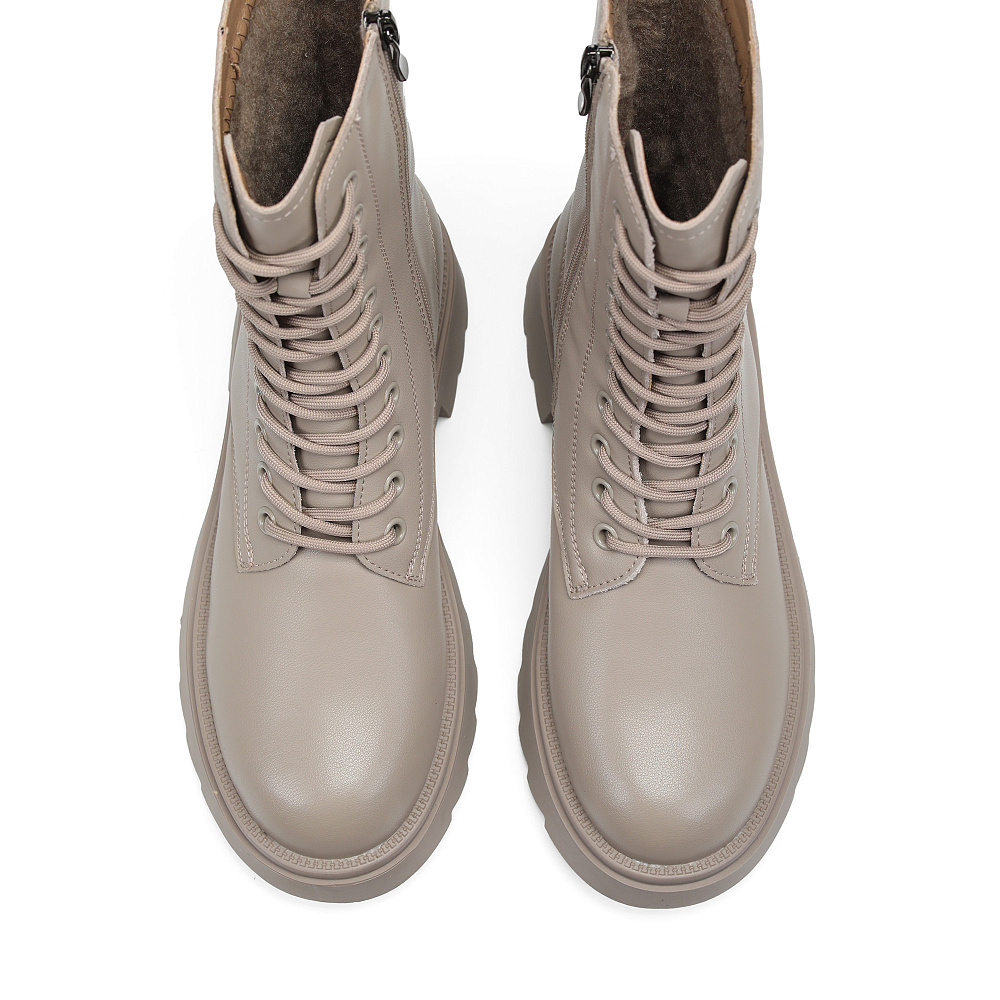 Бежевые зимние ботинки из кожи Respect