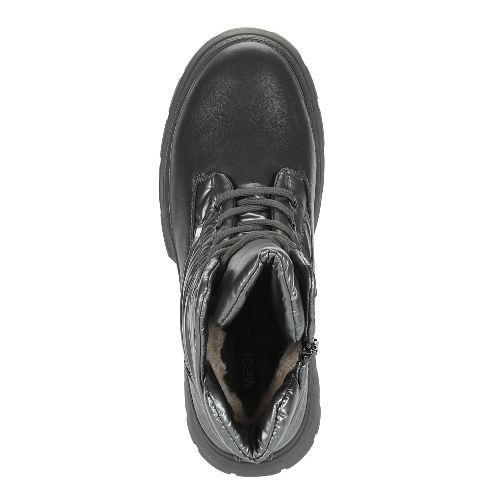 Бежевые дутики из комбинорованных материалов на подкладке из натуральной шерсти Renzoni