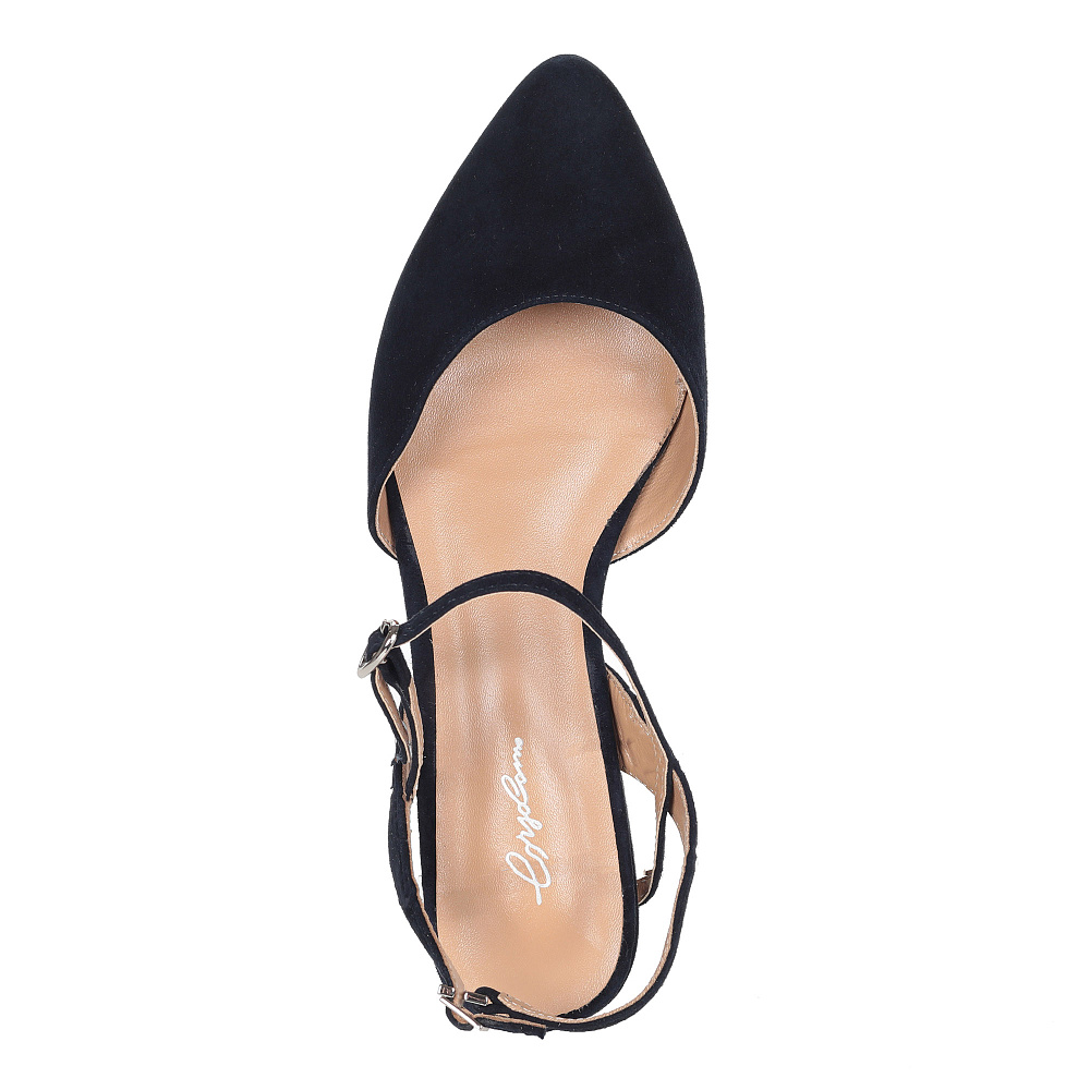 Синие открытые туфли из велюра CorsoComo