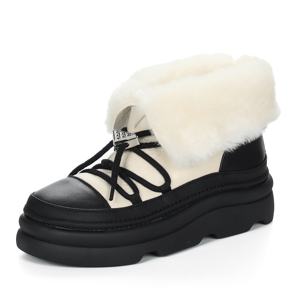 Зимние ботинки из кожи рисового цвета Respect