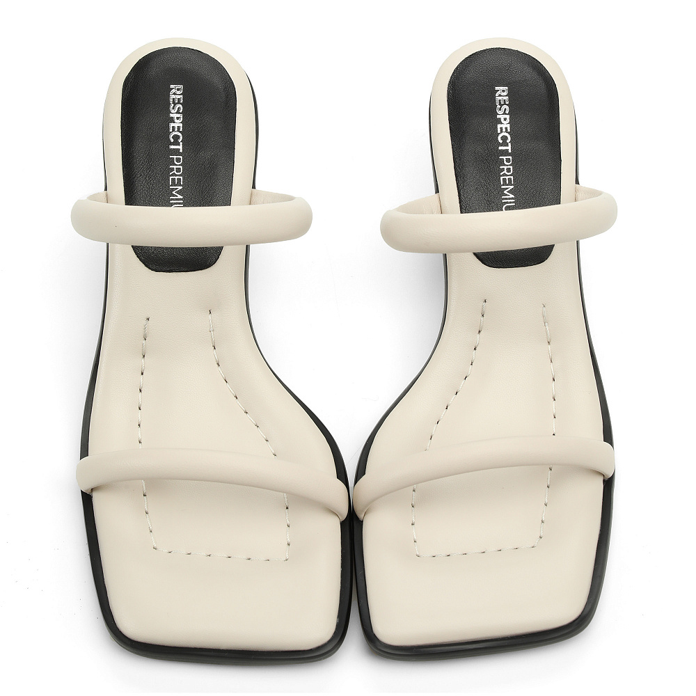 Мюли из кожи рисового цвета RESPECT PREMIUM