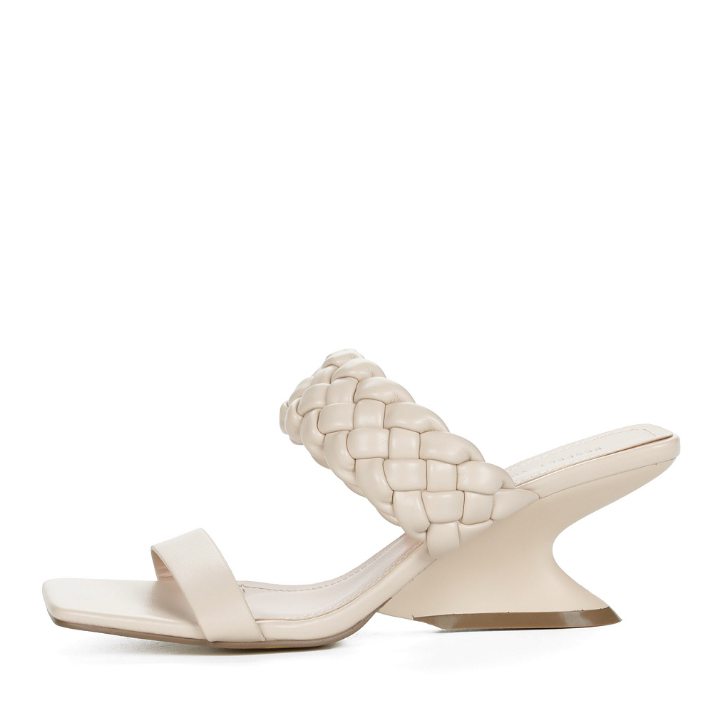 Бежевые сабо из плетеной экокожи на подкладке из экокожи Respect