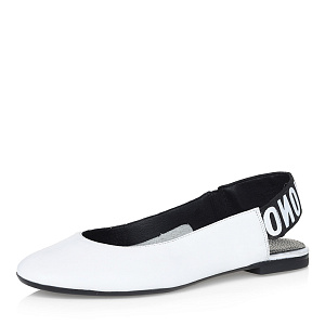 Белые открытые туфли на низком каблуке