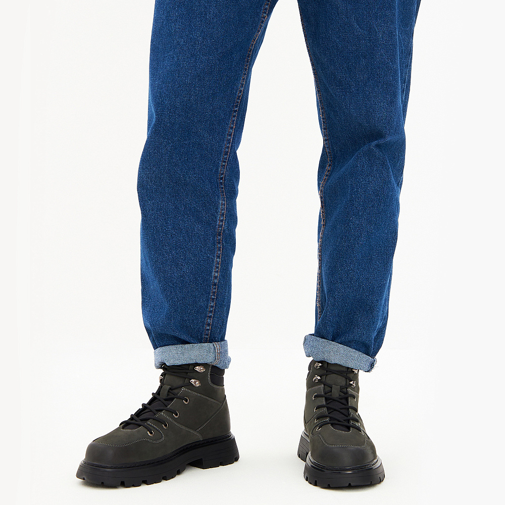 Серые ботинки из нубука Respect