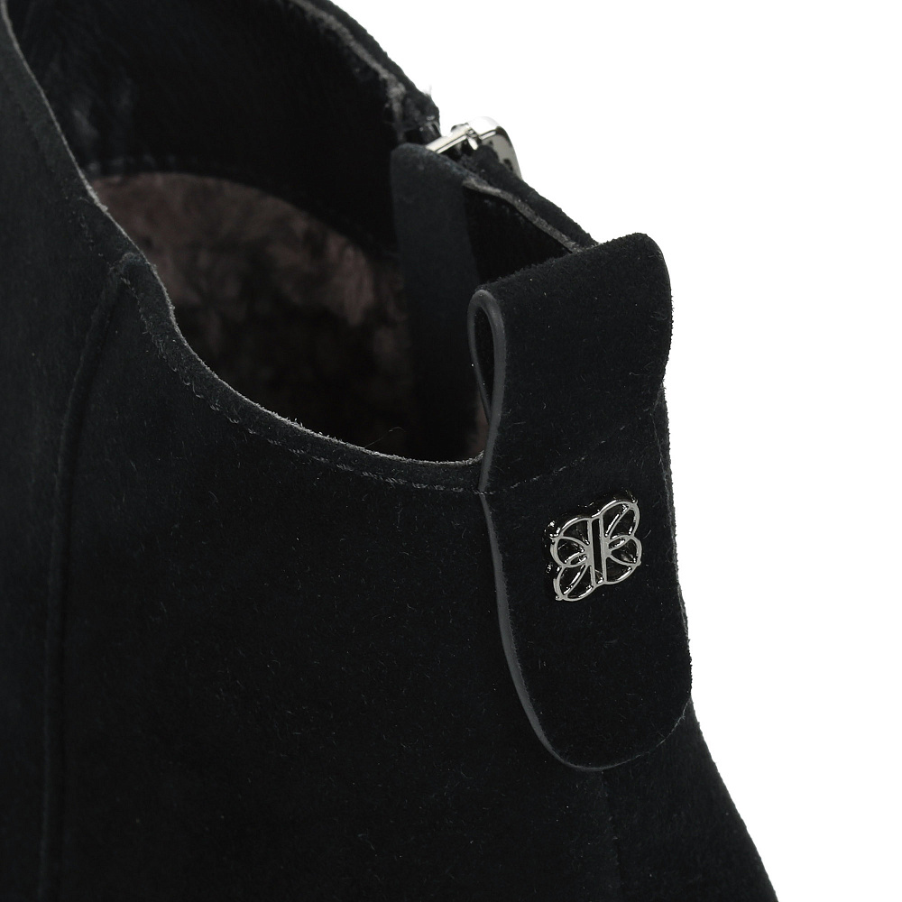 Черные зимние ботильоны из Натурального велюра Respect