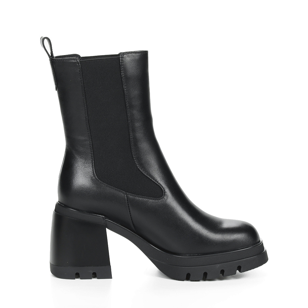 Черные ботильоны челси из гладкой кожи Respect