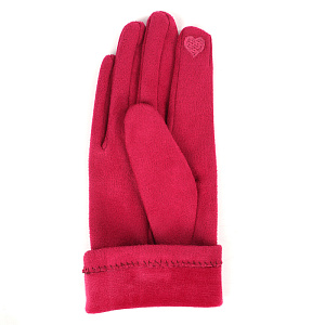 Перчатки женские текстильные, розовые