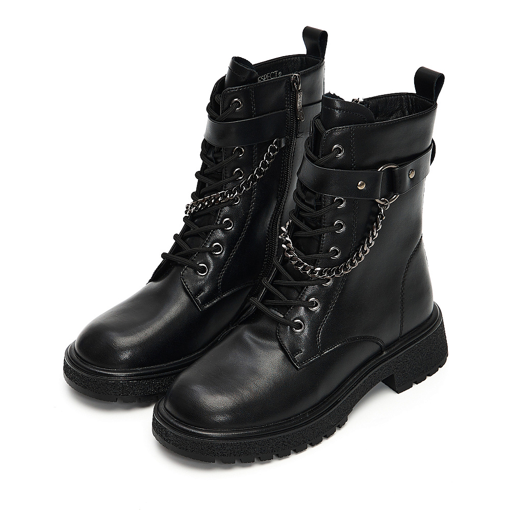 Черные зимние ботинки из кожи Respect