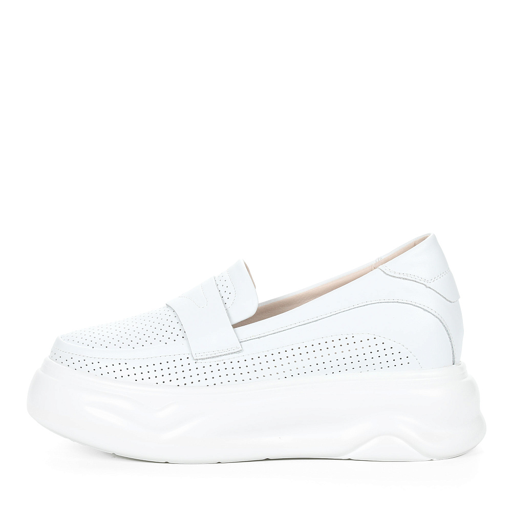 Белые лоферы из кожи на массивной подошве Respect