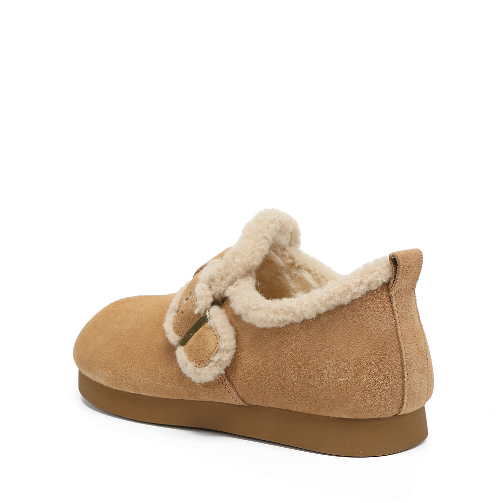 Рыжие зимние полуботинки угги из бархатистого велюра Respect