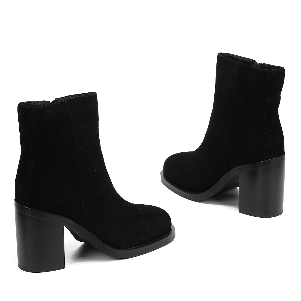 Черные зимние ботильоны из натурального велюра Respect