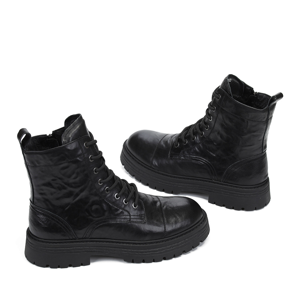Черные зимние ботинки из гладкой кожи RESPECT PREMIUM