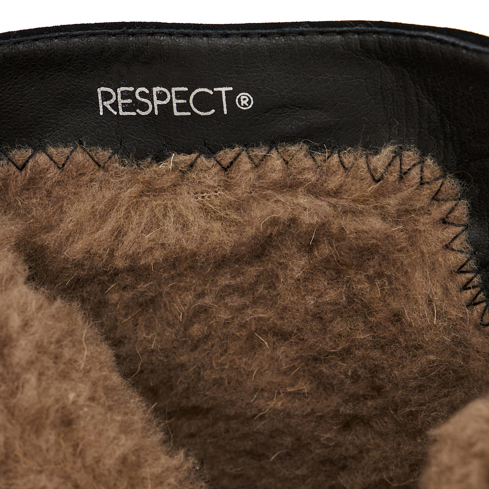 Черные зимние ботильоны из натурального велюра Respect