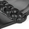Черные босоножки с плетеным верхом из экокожи на подкладке из экокожи на талированном каблуке