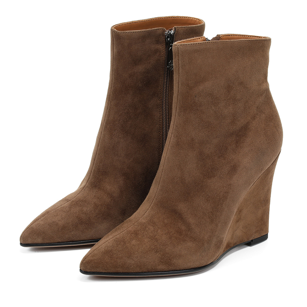 Коричневые ботильоны из натурального велюра RESPECT PREMIUM