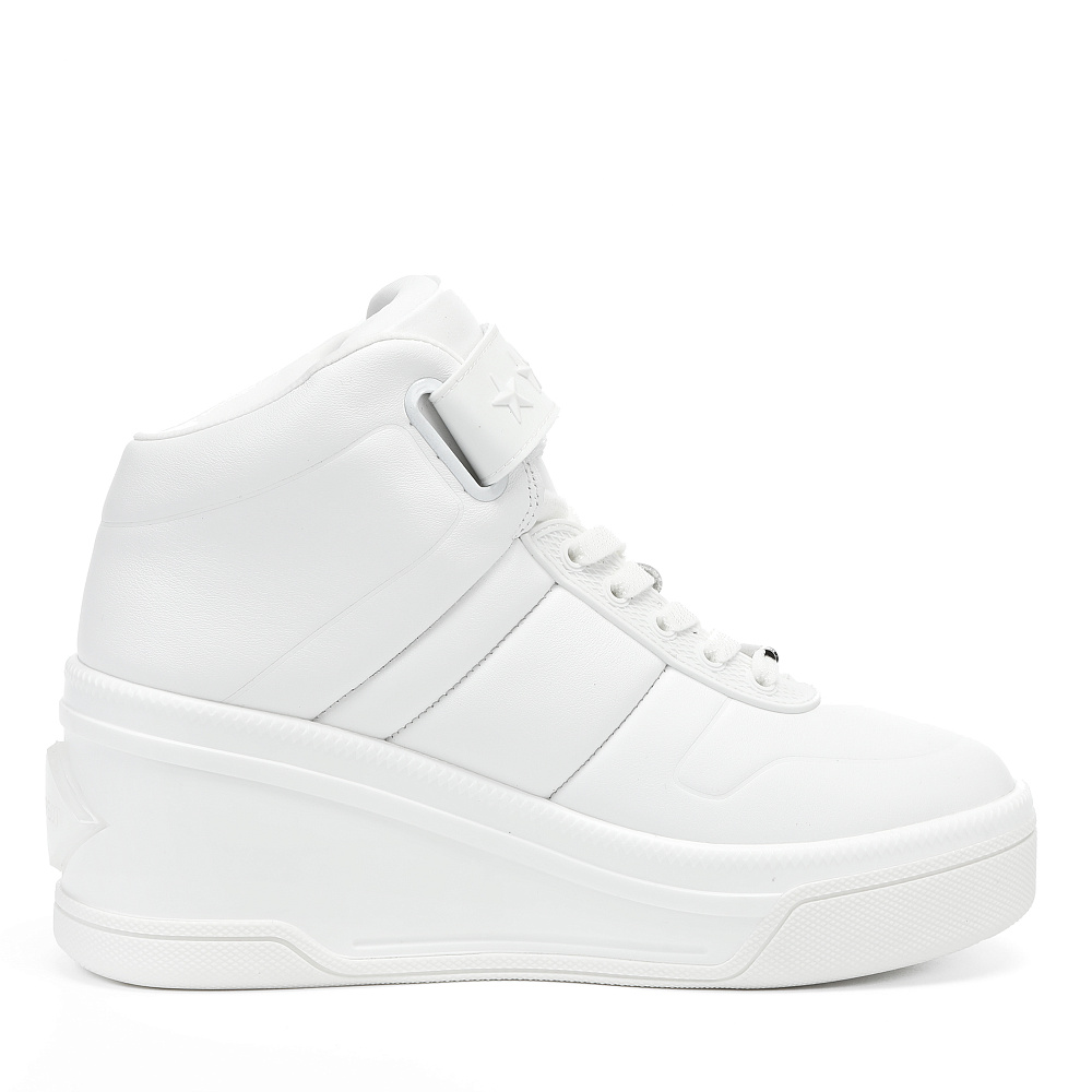 Белые высокие кеды из гладкой кожи Respect