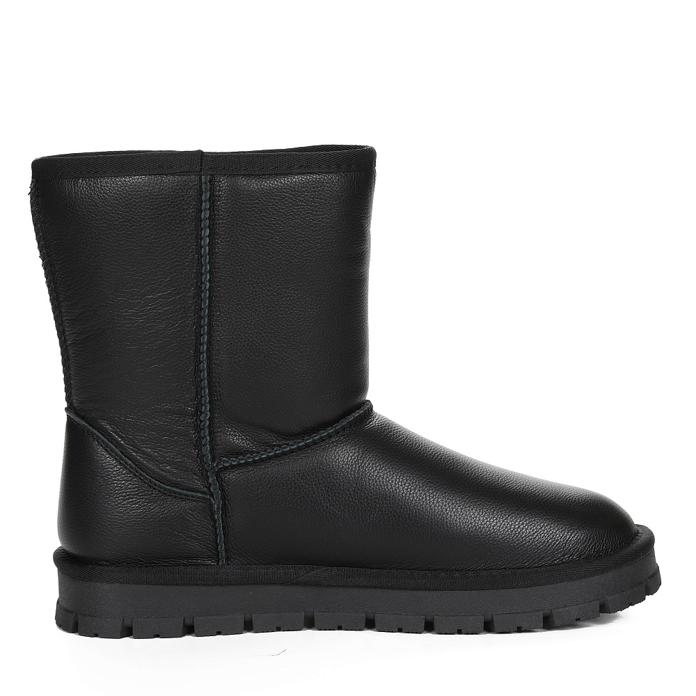 Черные угги из гладкой кожи Respect