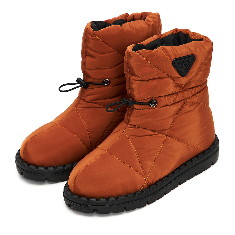 Рыжие утепленные дутики из текстиля Respect