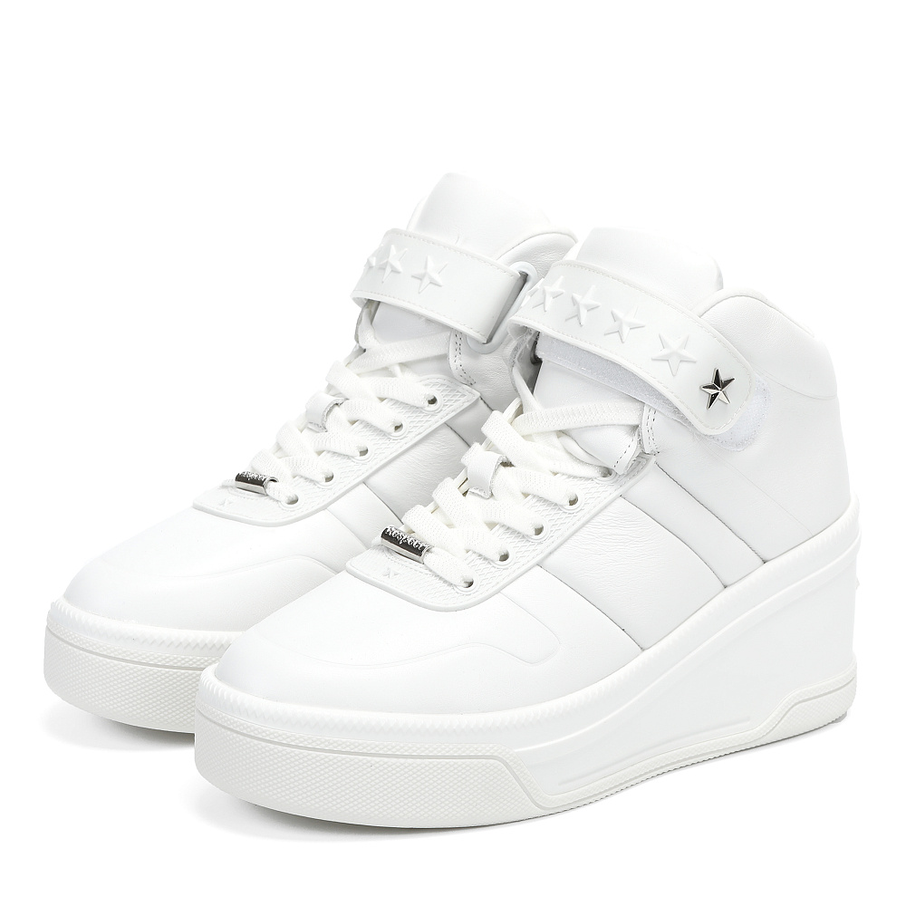 Белые высокие кеды из гладкой кожи Respect