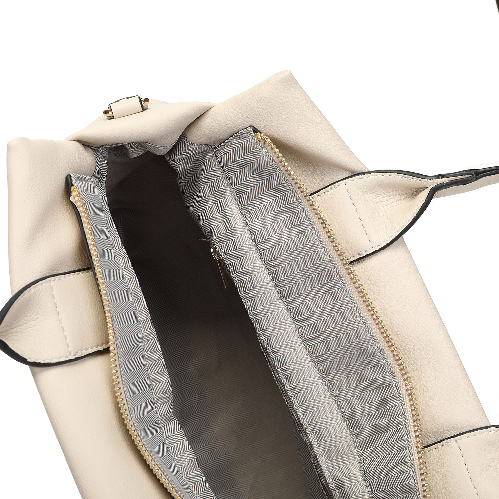 Светло-бежевая сумка тоут из экокожи Respect