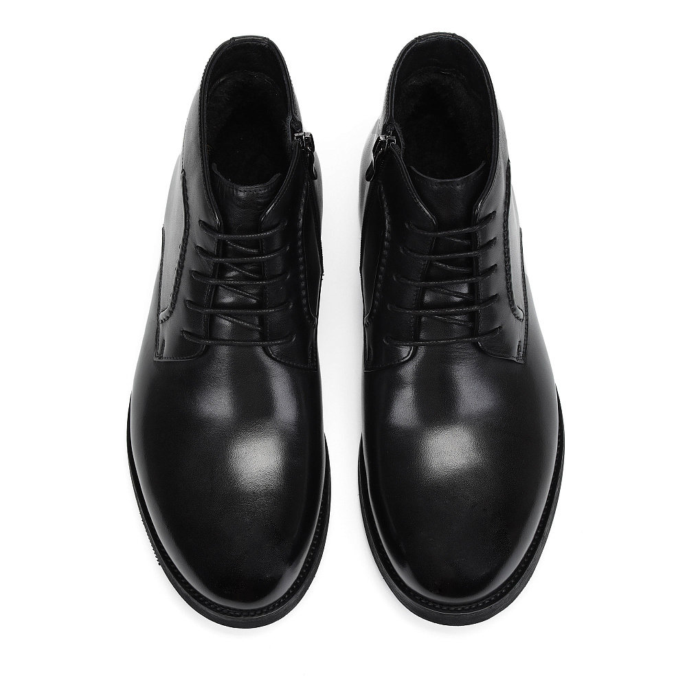 Черные зимние ботинки из гладкой кожи RESPECT PREMIUM