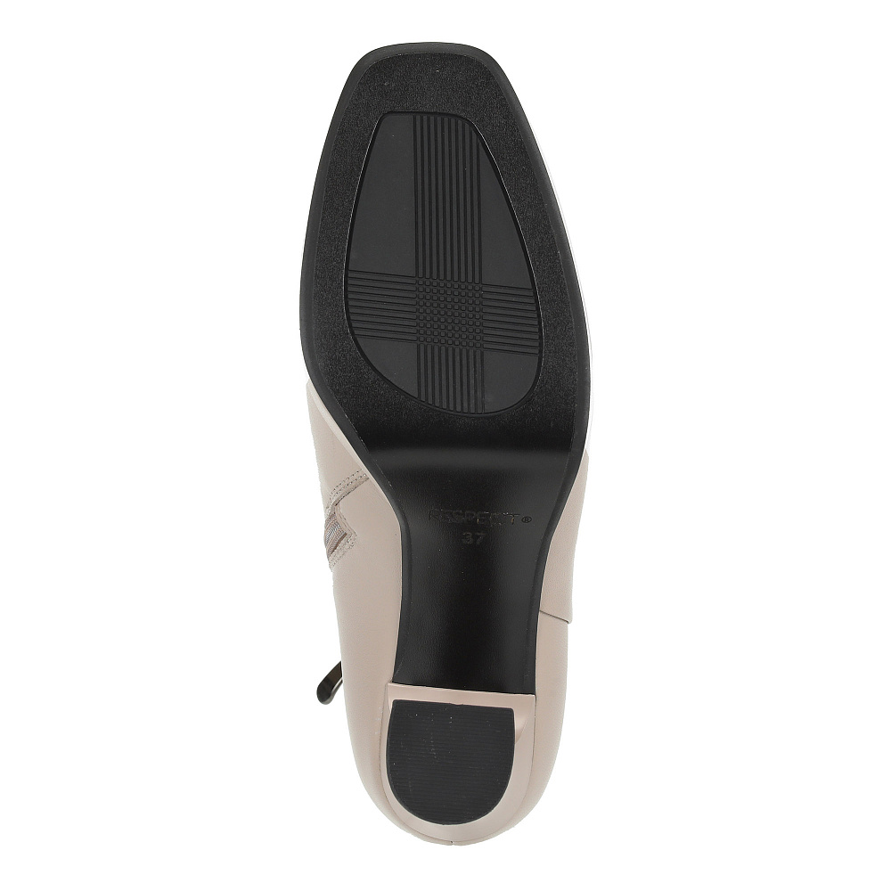 Бежевые ботильоны из гладкой кожи Respect