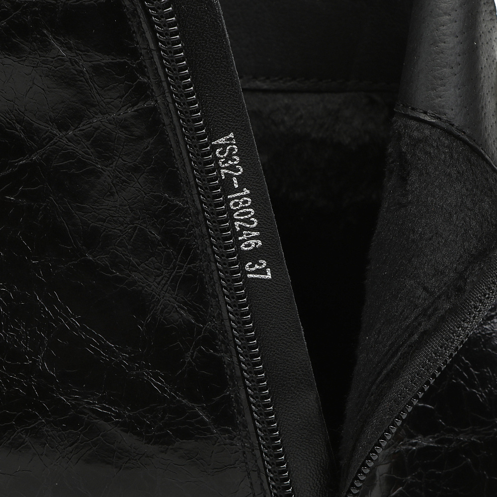 Черные ботильоны из кожи Respect