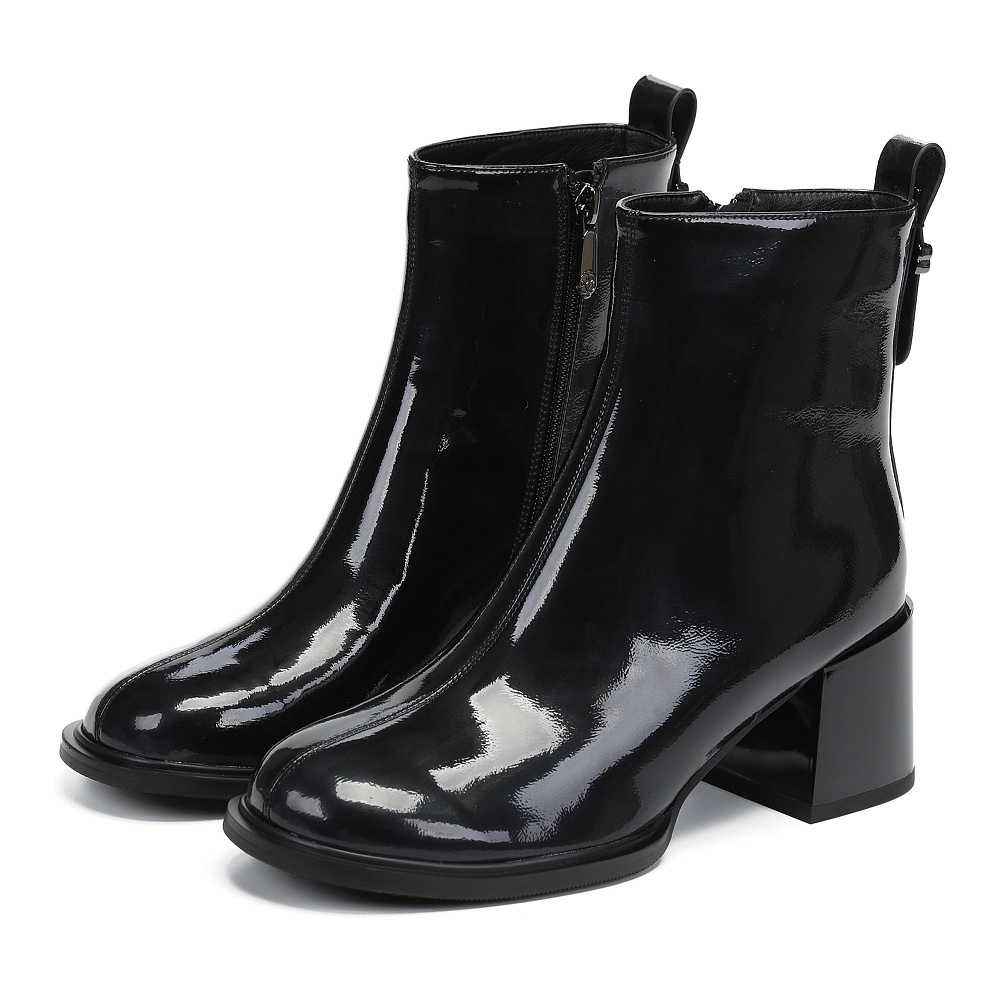 Черные ботильоны из лаковой кожи Respect