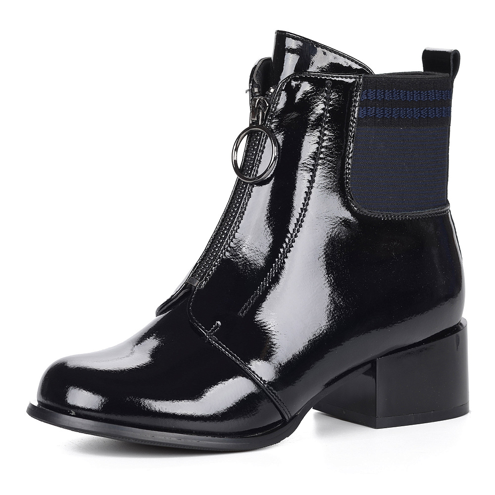 Черные лакированные ботинки на каблуке Respect