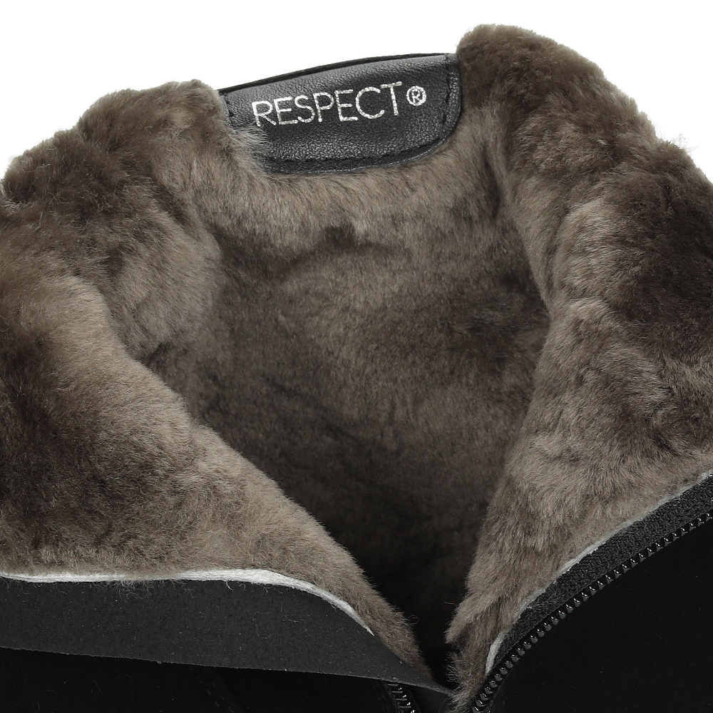 Черные зимние ботинки из натурального велюра Respect
