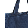 Синяя пляжная сумка из хлопка с наружными карманами