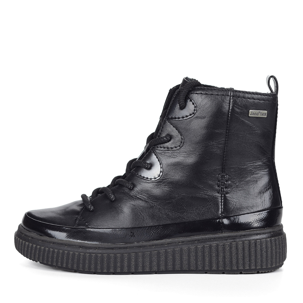 Черные кеды из кожи на подкладке из текстиля Jana