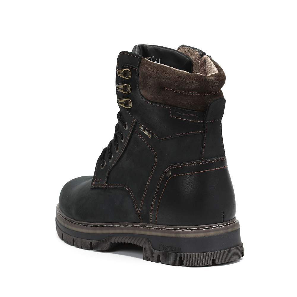 Черные зимние ботинки из кожи Respect